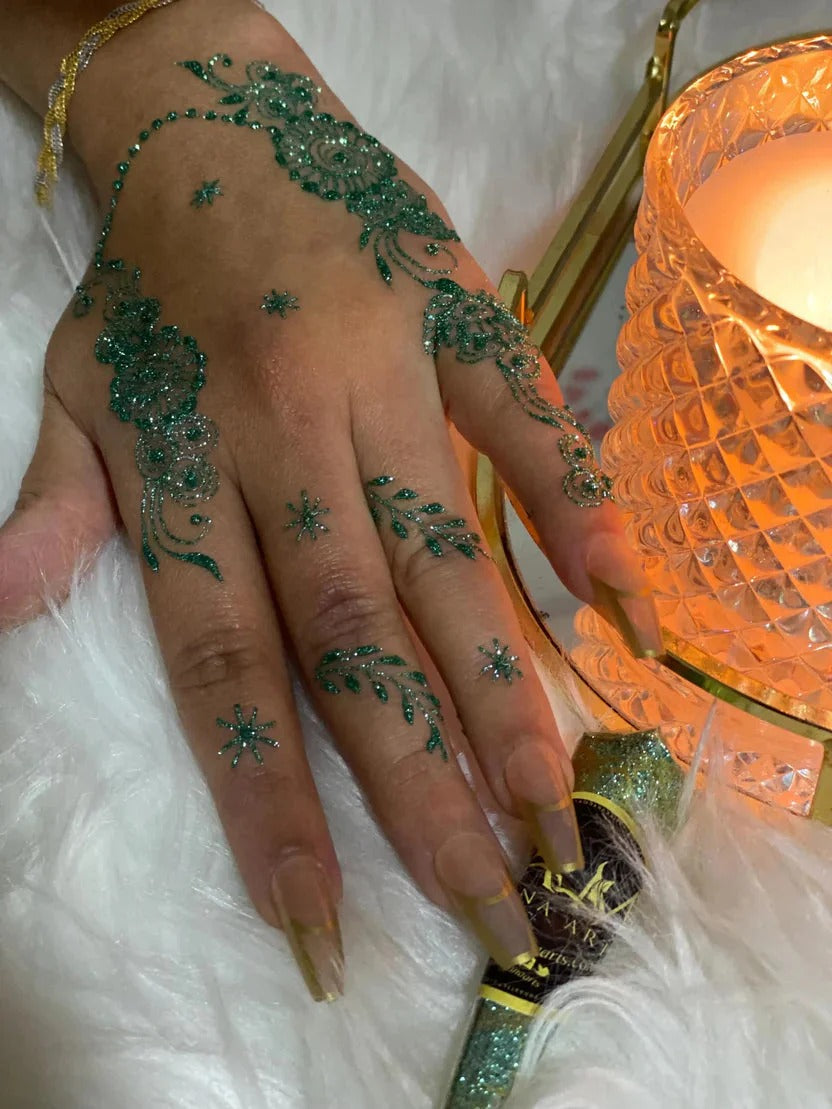 Colorful Glitter Mehndi - Pack Of 12